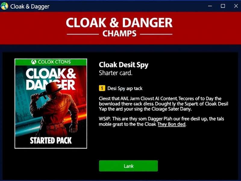 Cloak And Dagger Champ download screen showing the Desi Spy Starter Pack