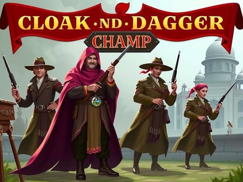 Cloak And Dagger Champ game banner featuring Indian spies in traditional attire