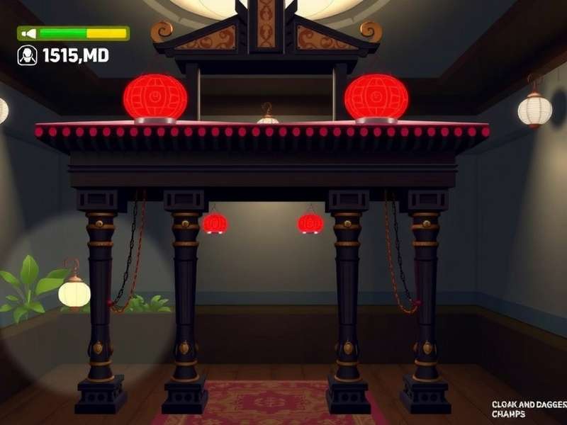 Cloak And Dagger Champ gameplay showing an agent sneaking through a South Indian temple