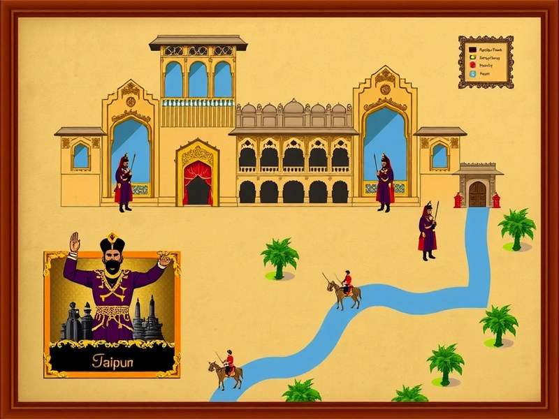Cloak And Dagger Champ Jaipur Palace map showing Rajput architecture and guards